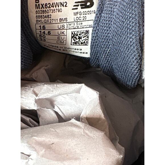 Mens New Balance 624 V2 White Navy Blue Athletic Running Shoes MX624WN2 Size 15 - Picture 7 of 8